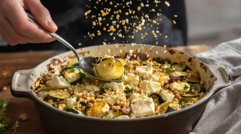 Courgette et feta au four : ce qu’on émiette dessus rend vraiment ce plat inoubliable